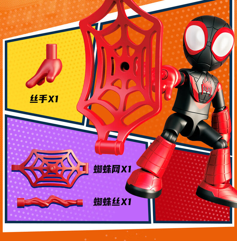 Marvel Spider Man Amazing friends Splicing toys 12cm Iron man Peter Parker Miles Gwen Ant-Man Action Figure building block