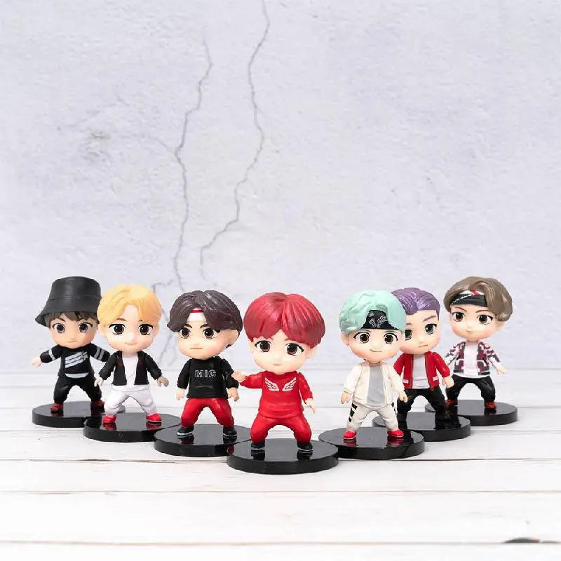Bangtan Boys Groups Rm Jin Suga Jhope Jimin V Jungkook Doll Model Toy Action Figure Star Idol Cute Army Gift For Kids 7pcs/set
