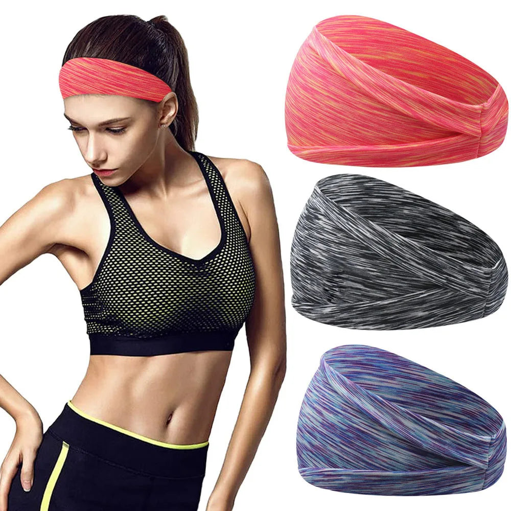 Hot Absorbing Sweat Sport Hair Bands Men Women Elastic Yoga Headbands Fitness Headwear Headwrap Sports Hair Accessories