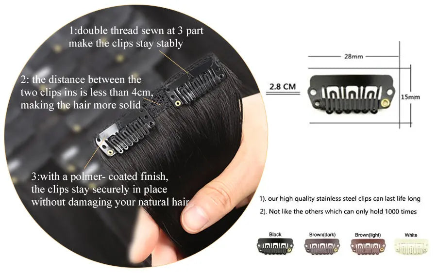 Doreen 160G 200G 240G Volume Series Brazilian Machine Remy Straight Clip In Human Hair Extensions  Full Head 10Pcs 16 to 24 Inch