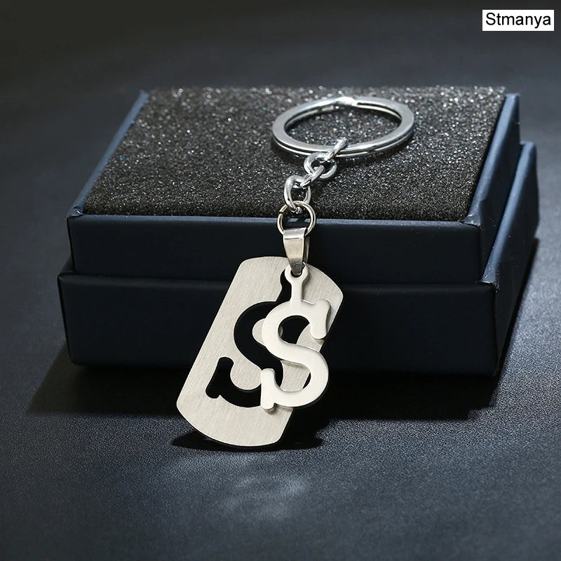 Charm New 26 Letters Stainless Steel Key Chain Men Women keychain Best Couple gift Jewelry Car Key Ring A-Z Keychain
