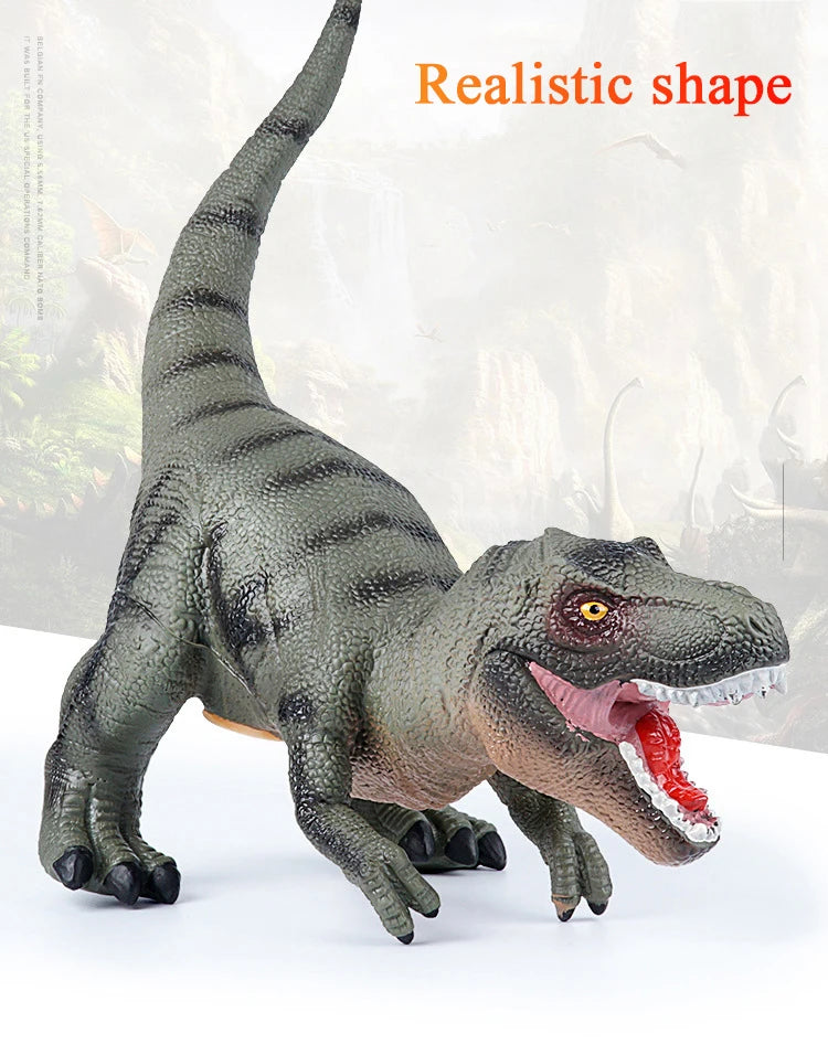 25-84cm Large Dinosaur Shark Model Toy For Kid Tyrannosaurus Rex Soft Puppets Animals Velociraptor Jurassic Worlds Children Toy
