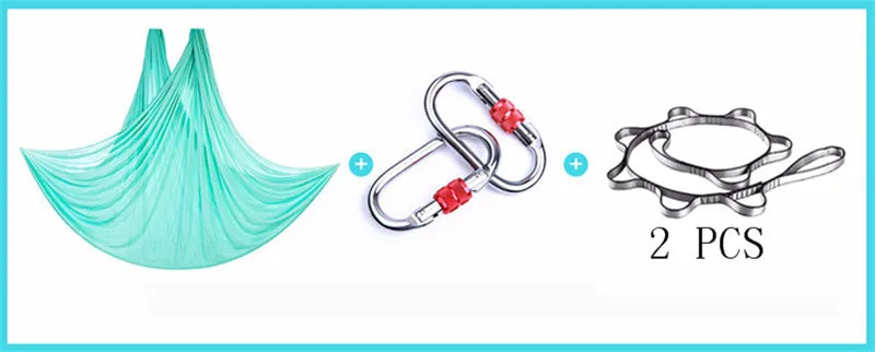 Stretch fabric Full set Flying-Aerial Yoga Hammock Fabric Swing Latest Multifunction Anti-gravity Yoga belts for yoga training
