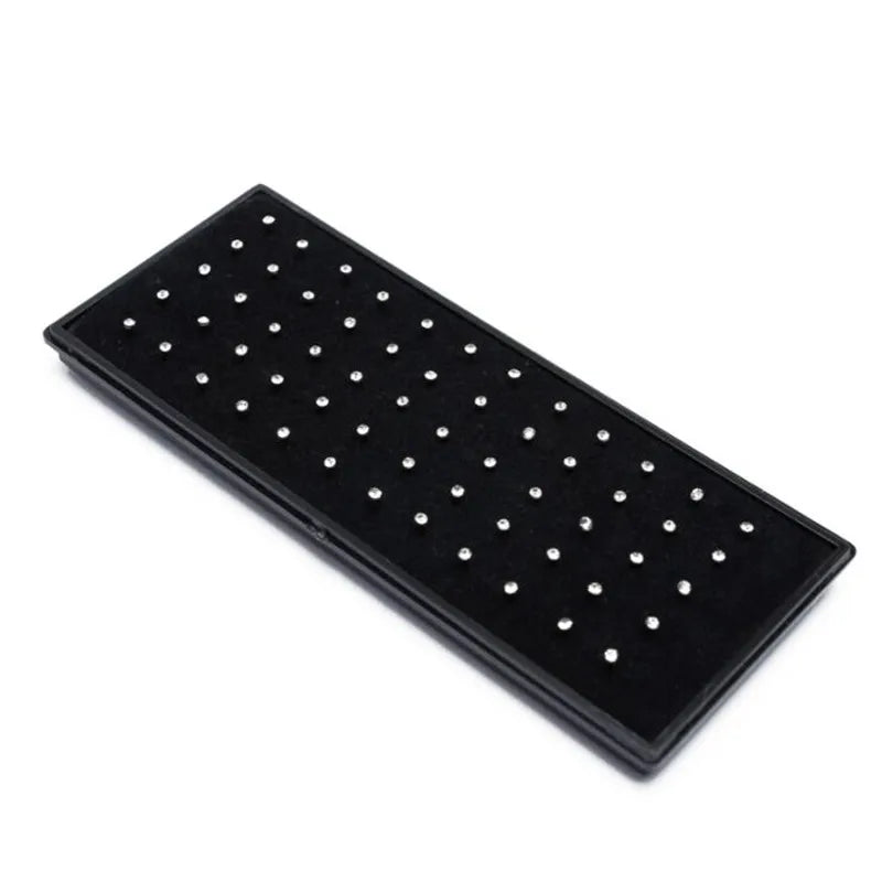 60Pcs Fashion L Shape Rhinestone Crystal Stainless Steel Nose Piercing Ear Bone Women Hypoallergenic Body Jewelry Piercing