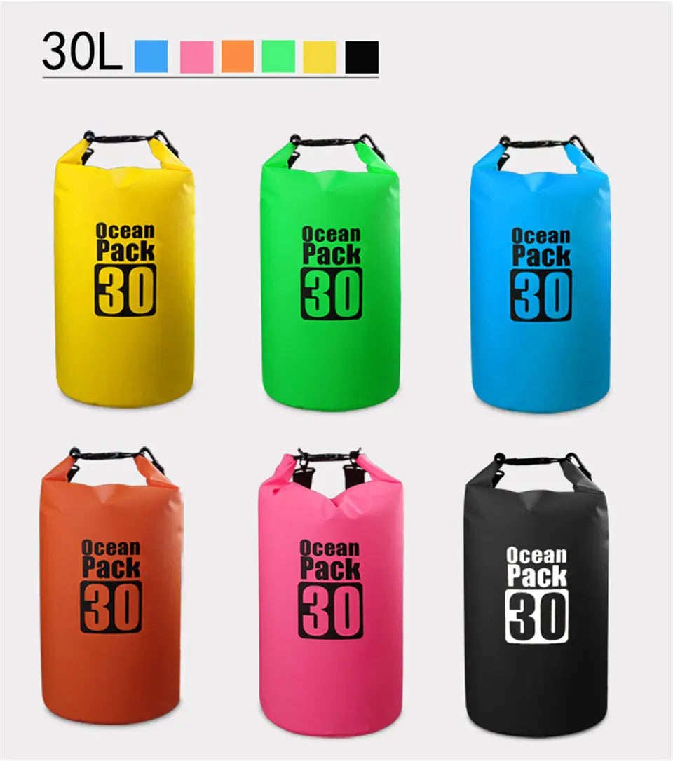 Waterproof PVC Dry Bag for Women Men 2L/5L/10L/15L/20L/30L Outdoor Sport Storage Bag for Kayaking, Boating, Fishing, Swimming
