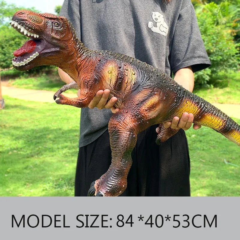 25-84cm Large Dinosaur Shark Model Toy For Kid Tyrannosaurus Rex Soft Puppets Animals Velociraptor Jurassic Worlds Children Toy