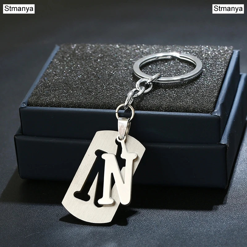 Charm New 26 Letters Stainless Steel Key Chain Men Women keychain Best Couple gift Jewelry Car Key Ring A-Z Keychain