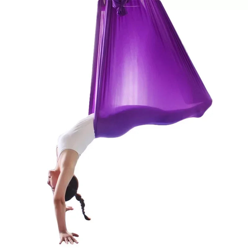 Stretch fabric Full set Flying-Aerial Yoga Hammock Fabric Swing Latest Multifunction Anti-gravity Yoga belts for yoga training