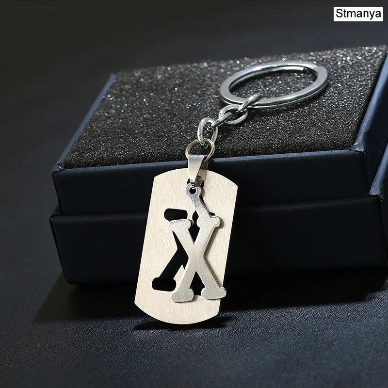 Charm New 26 Letters Stainless Steel Key Chain Men Women keychain Best Couple gift Jewelry Car Key Ring A-Z Keychain