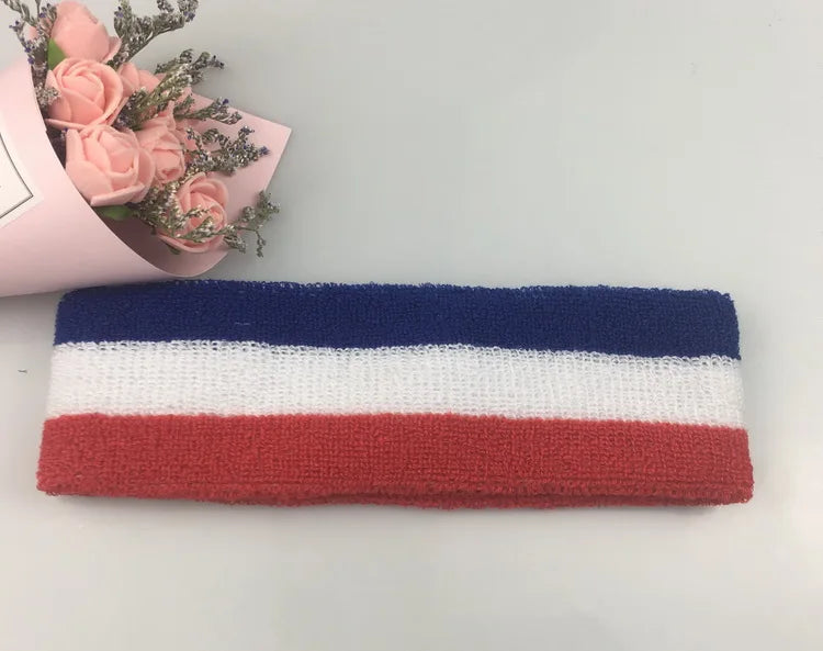 Striped Basketball Headband Sport Yoga Hairband Fitness Running Elastic Head Sweat Band For Men Women Reggae Punk Street Dance