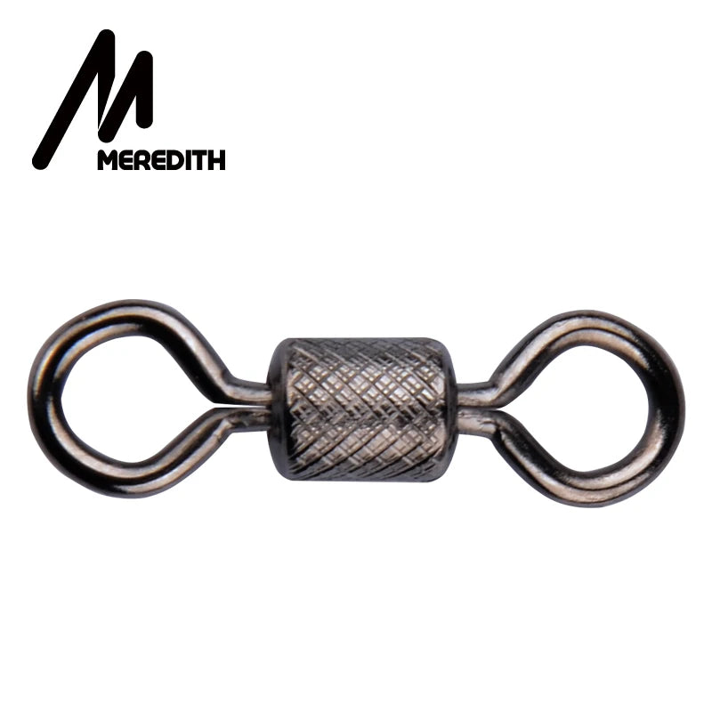 Meredith 50PCS/Lot Fishing Swivels Ball Bearing Swivel with Safety Snap Solid Rings Rolling Swivel for Carp Fishing Accessories