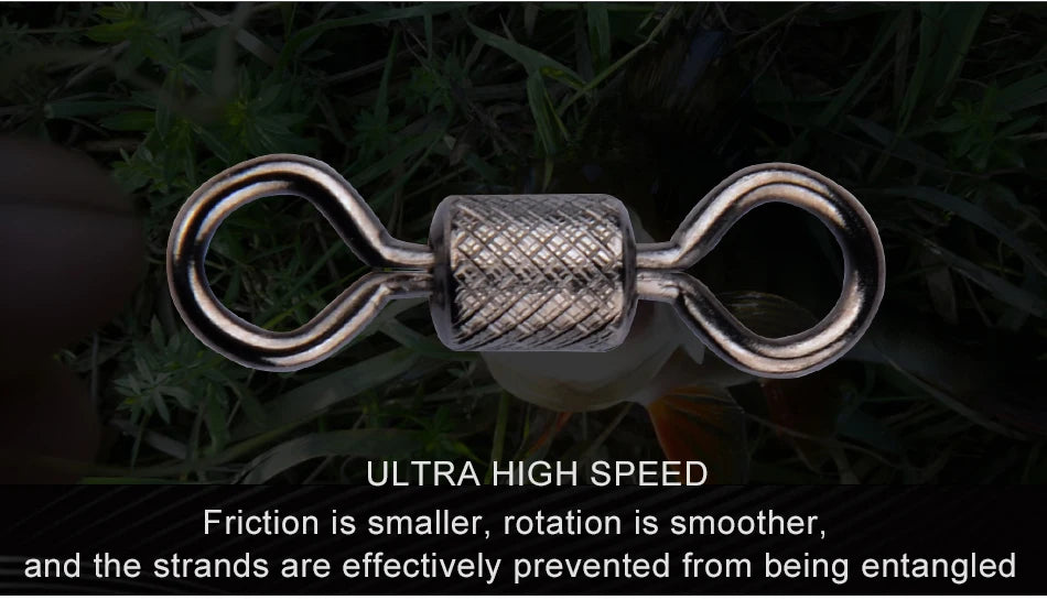 Meredith 50PCS/Lot Fishing Swivels Ball Bearing Swivel with Safety Snap Solid Rings Rolling Swivel for Carp Fishing Accessories