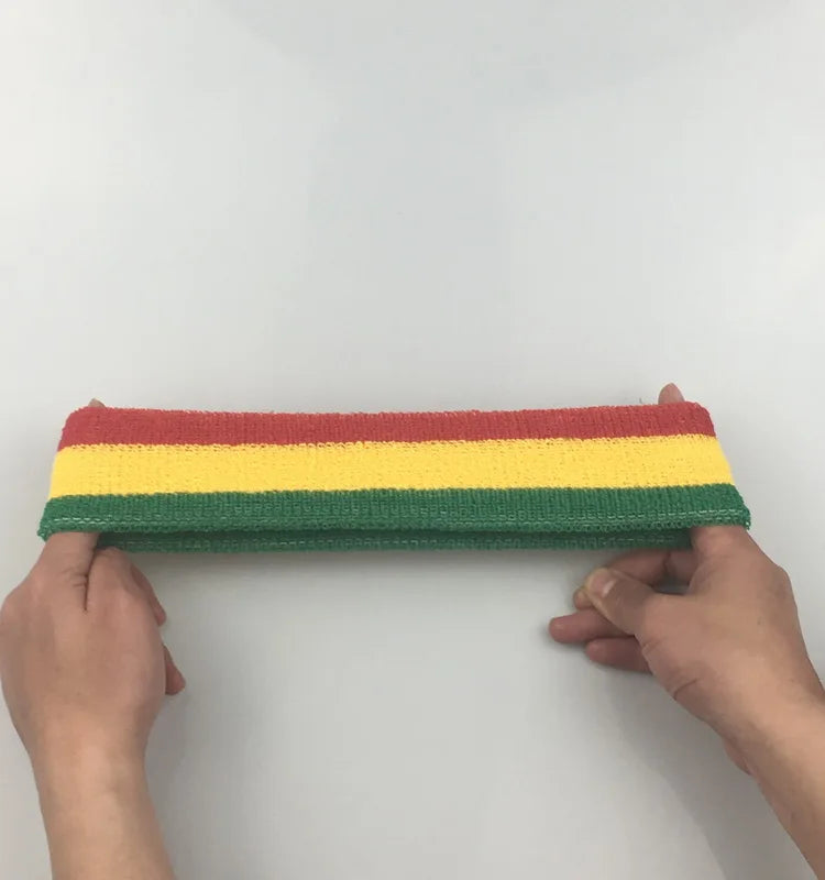 Striped Basketball Headband Sport Yoga Hairband Fitness Running Elastic Head Sweat Band For Men Women Reggae Punk Street Dance