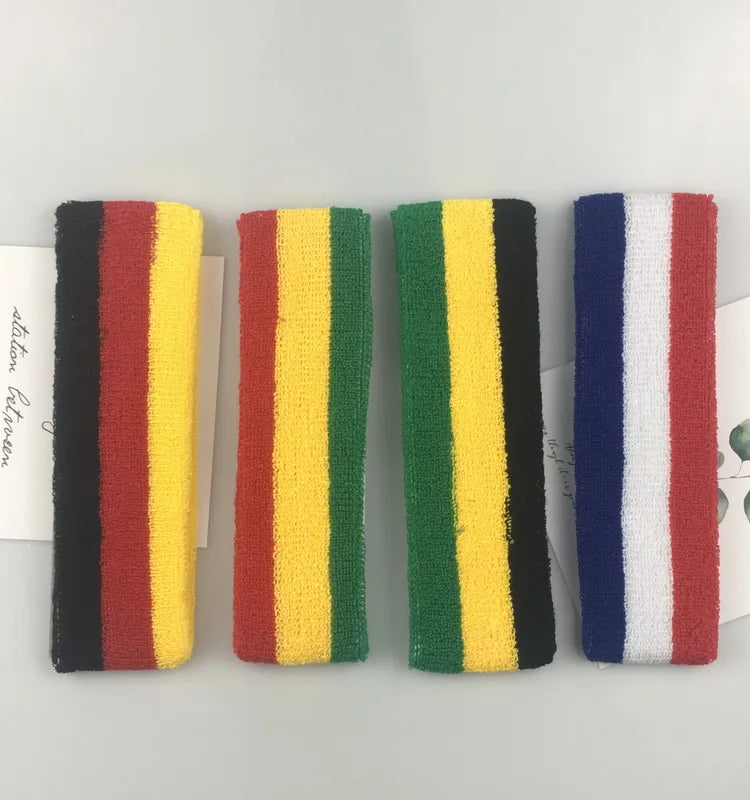 Striped Basketball Headband Sport Yoga Hairband Fitness Running Elastic Head Sweat Band For Men Women Reggae Punk Street Dance