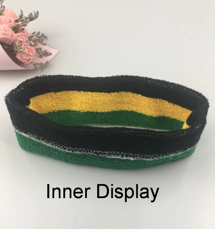 Striped Basketball Headband Sport Yoga Hairband Fitness Running Elastic Head Sweat Band For Men Women Reggae Punk Street Dance