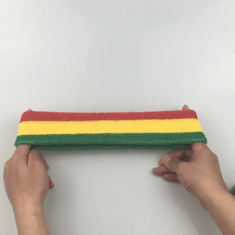 Striped Basketball Headband Sport Yoga Hairband Fitness Running Elastic Head Sweat Band For Men Women Reggae Punk Street Dance