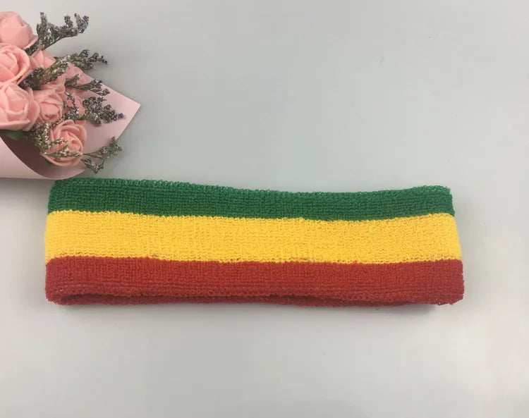Striped Basketball Headband Sport Yoga Hairband Fitness Running Elastic Head Sweat Band For Men Women Reggae Punk Street Dance