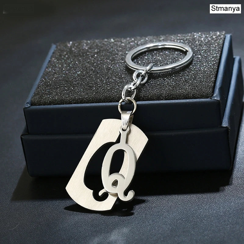 Charm New 26 Letters Stainless Steel Key Chain Men Women keychain Best Couple gift Jewelry Car Key Ring A-Z Keychain