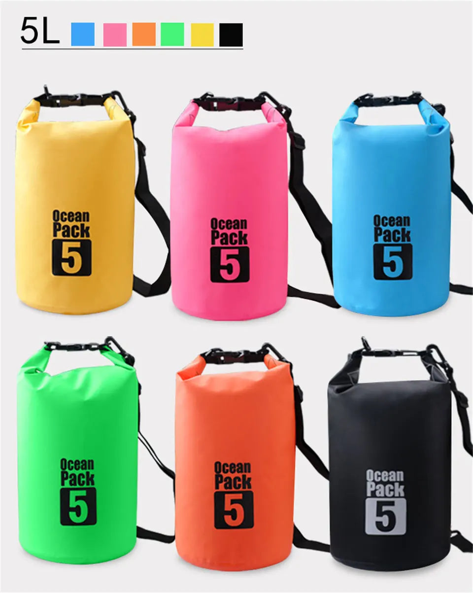 Waterproof PVC Dry Bag for Women Men 2L/5L/10L/15L/20L/30L Outdoor Sport Storage Bag for Kayaking, Boating, Fishing, Swimming
