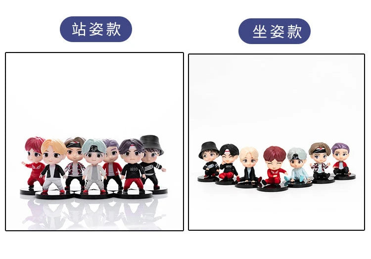 Bangtan Boys Groups Rm Jin Suga Jhope Jimin V Jungkook Doll Model Toy Action Figure Star Idol Cute Army Gift For Kids 7pcs/set