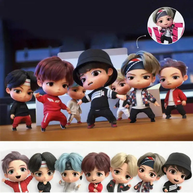 Bangtan Boys Groups Rm Jin Suga Jhope Jimin V Jungkook Doll Model Toy Action Figure Star Idol Cute Army Gift For Kids 7pcs/set