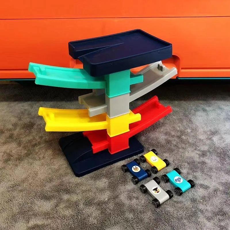 Race Track Car Ramp Toy Educational Game For Boys Children 3 4 5 Year Racing Gliding Track Toys Puzzle Gliding Rail Car Park Toy