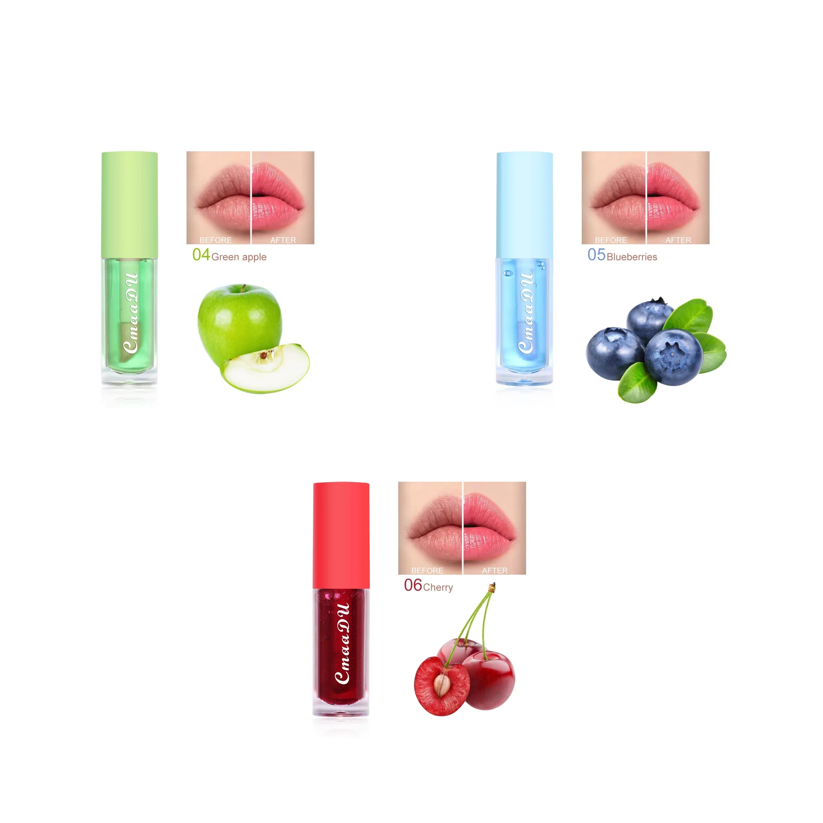 6 Color Fruit Flavor Color Change Lip Oil