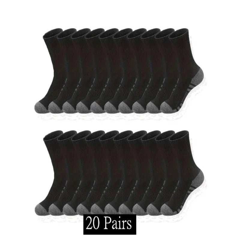 10/20/30 Pairs Men's Classic Crew Socks Unisex Sports Socks for Men Running Basketball Anti-slip Outdoor Breathable Man Socks