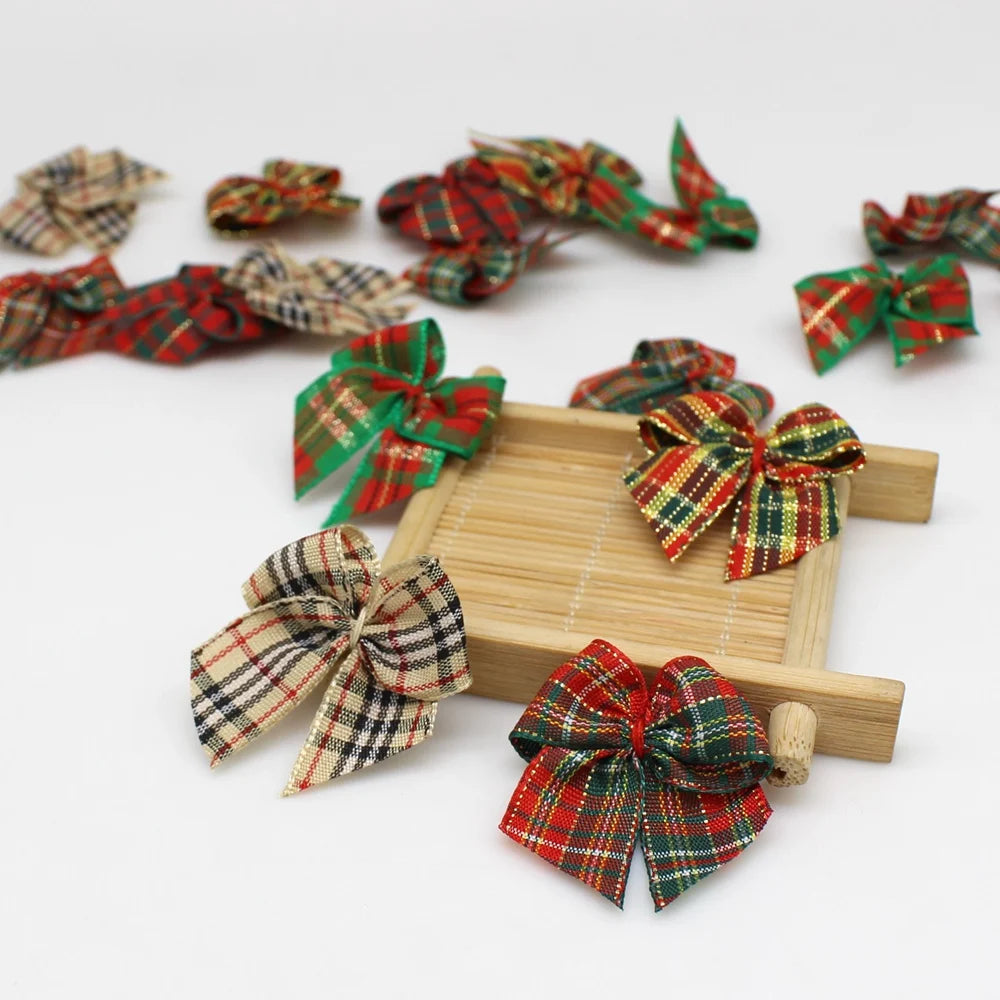 30Pcs Hand Satin Ribbon Bows Craft Supplie Wedding Party Decor Gift Packing Bowknots Sewing Headwear for Crafts DIY Christmas