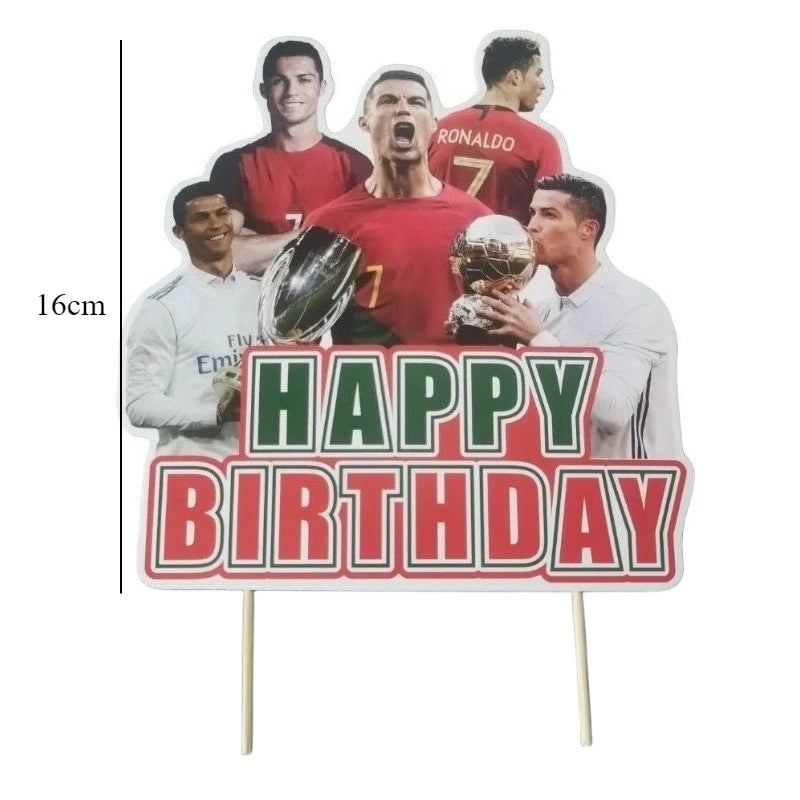 2025 Football SuperStar CR7 Fan Birthday Party Decoration Soccer Idol Balloon Paper Banner Caketopper DIY Decor
