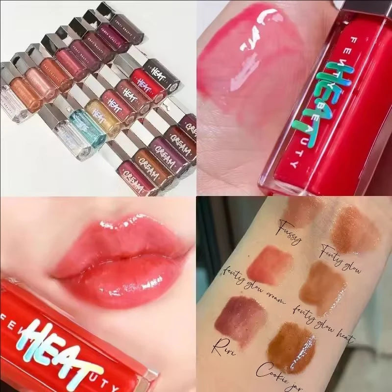 Christmas Best Seller Fenty Beauty Lip Glaze 15-color High Gloss Diamond Shimmering Glass Lip Gloss Sexy Nourishing Women Makeup
