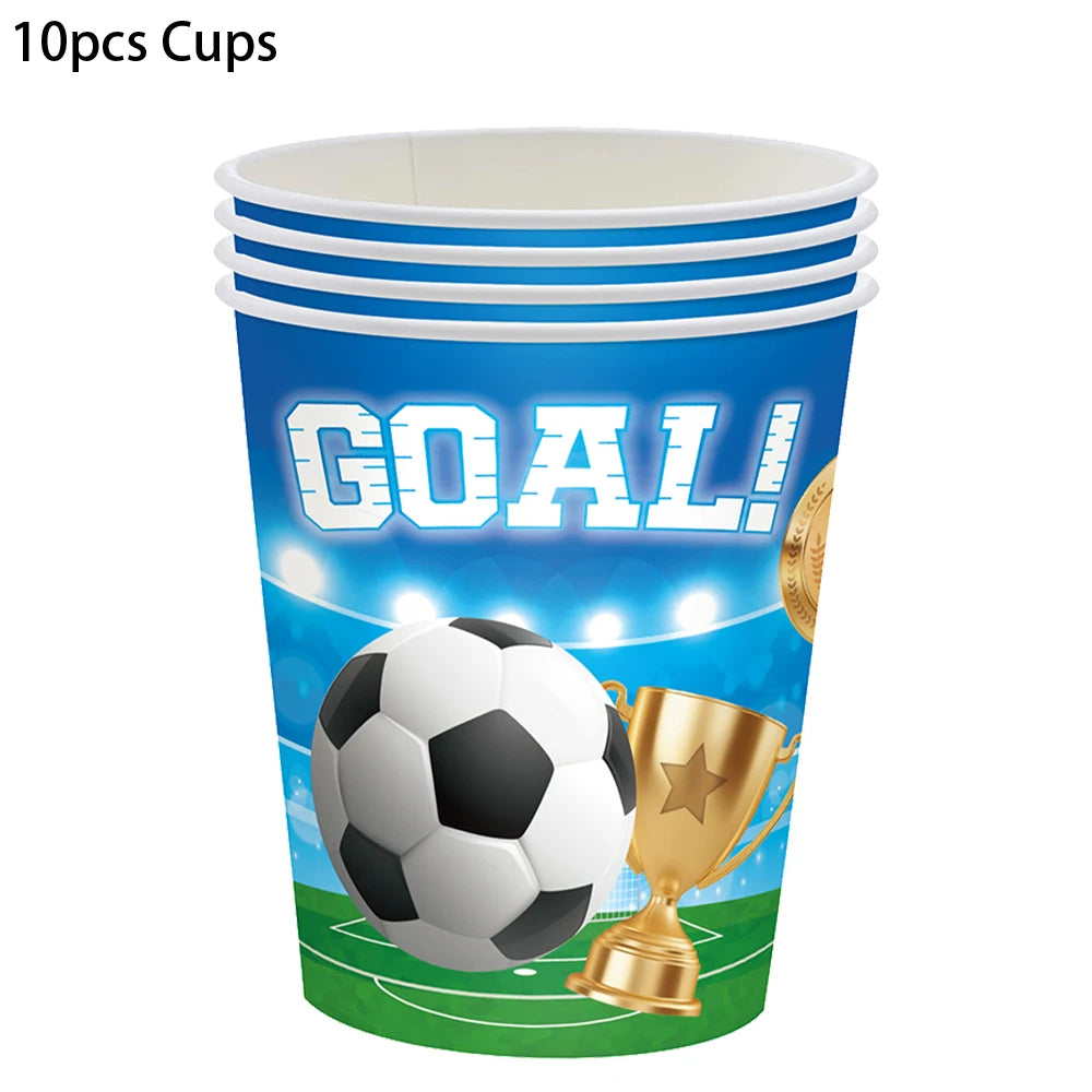 Soccer Theme party decoration plates cups tablecloth supplies kids boys Football theme birthday party decoration drinking straws