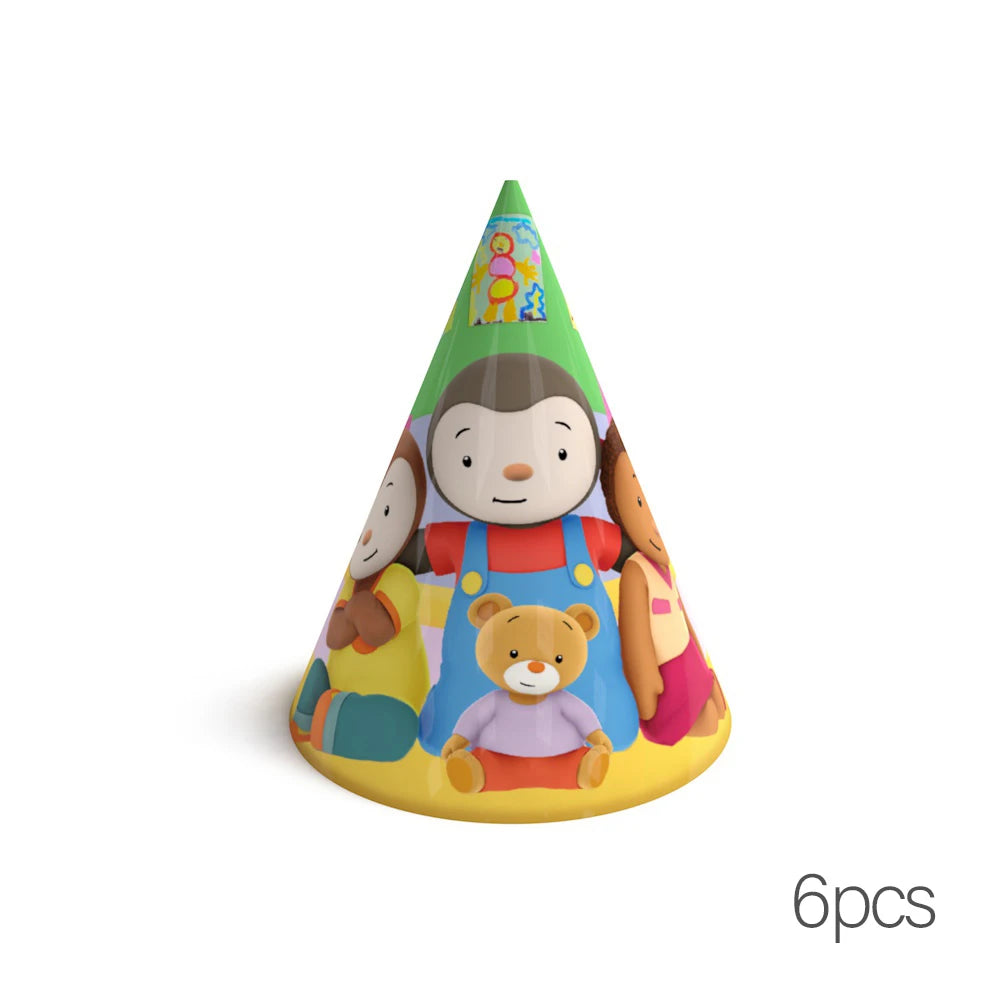 T'choupi Birthday Party Decoration Cartoon Baby Shower Party Supplies Tableware Sets Happy Birthday Cake Topper Birthday Hat