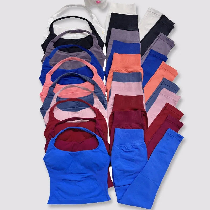 Women's High Stretch Soft Halter Top Sports Tops Legging Set Gym Workout Yoga Fitness Active Wear Impact Outfit Sport Pant