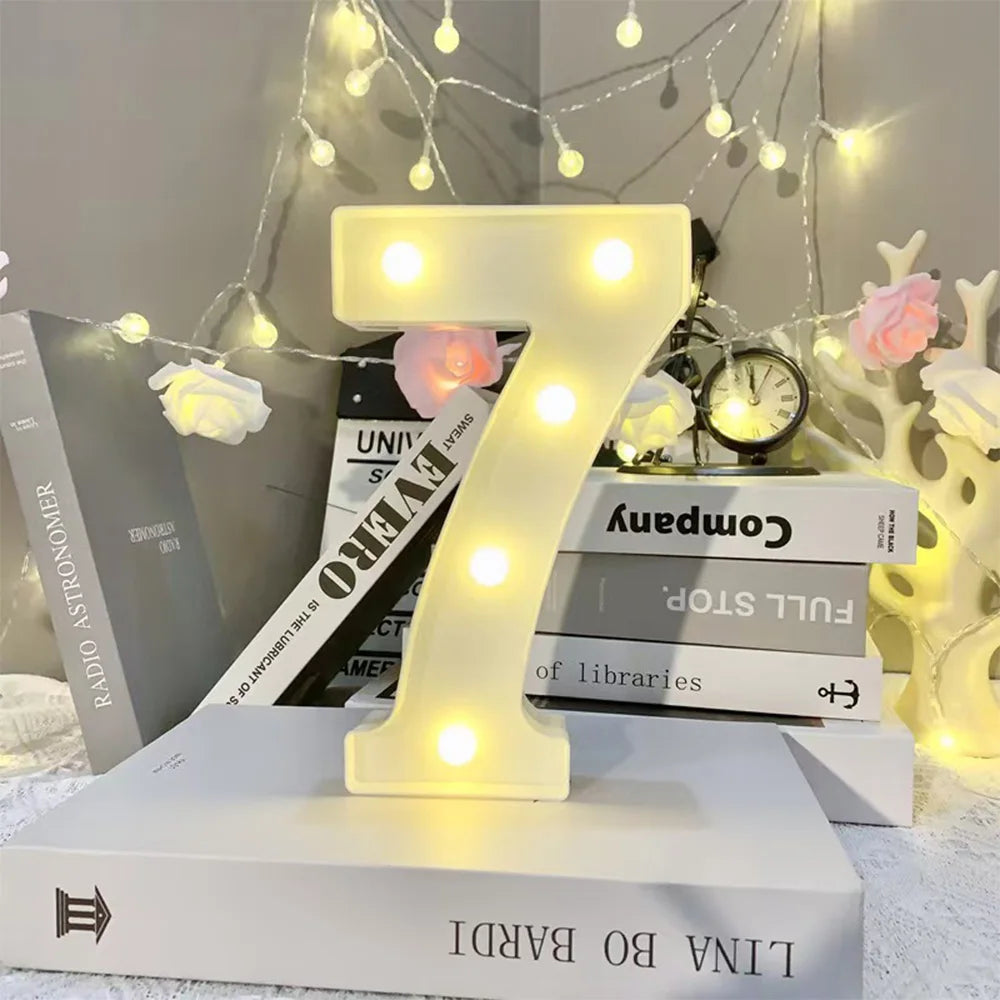 16cm LED Letter Light, Luminous Letter And Number Night Light, Suitable For Home, Bar, Wedding, Birthday Party Decoration