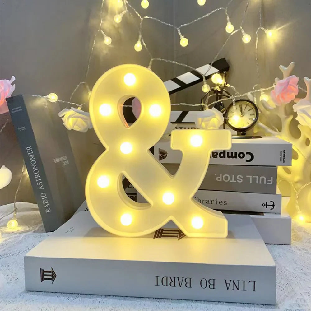 16cm LED Letter Light, Luminous Letter And Number Night Light, Suitable For Home, Bar, Wedding, Birthday Party Decoration