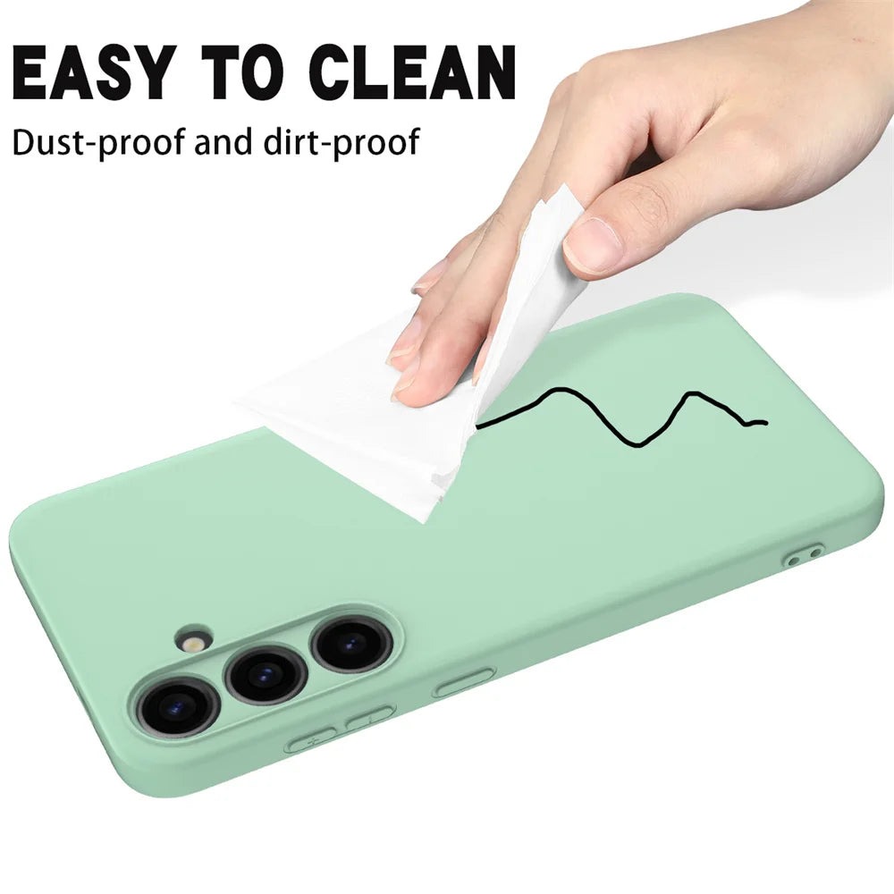 Delicate Liquid Silicone Camera Lens Protector Phone Cases For S23 S24 FE For Samsung Galaxy  S23 S24 S25 UItra Plus soft Cover
