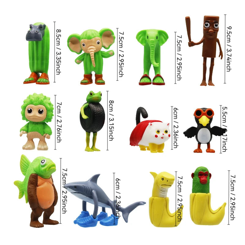 Brainrot Anime Action Figures Tung Tung Tung Sahur Ornaments Figure Funny Meme PVC Toy Model Home Decor Kids Gift