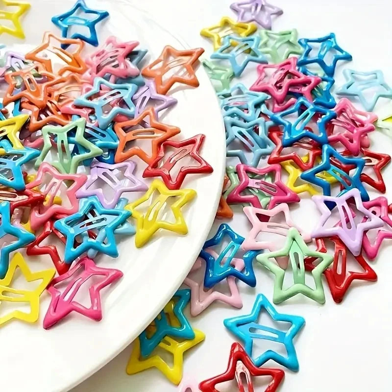 20pcs Colorful Star BB Hair Clips Adorable Hair Decoration for Girls and Kids Lovely Barrettes and Headwear Accessories