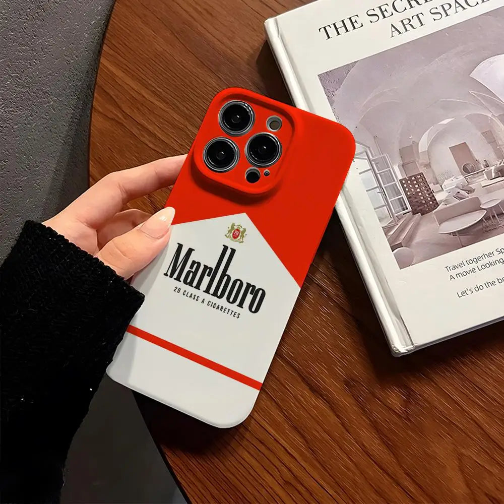Cigarette-M-MarlboroeS Phone Case For IPhone 16Promax 16 15 14 13 12 11 Pro Max Plus Mini Film Soft Personalized Cover