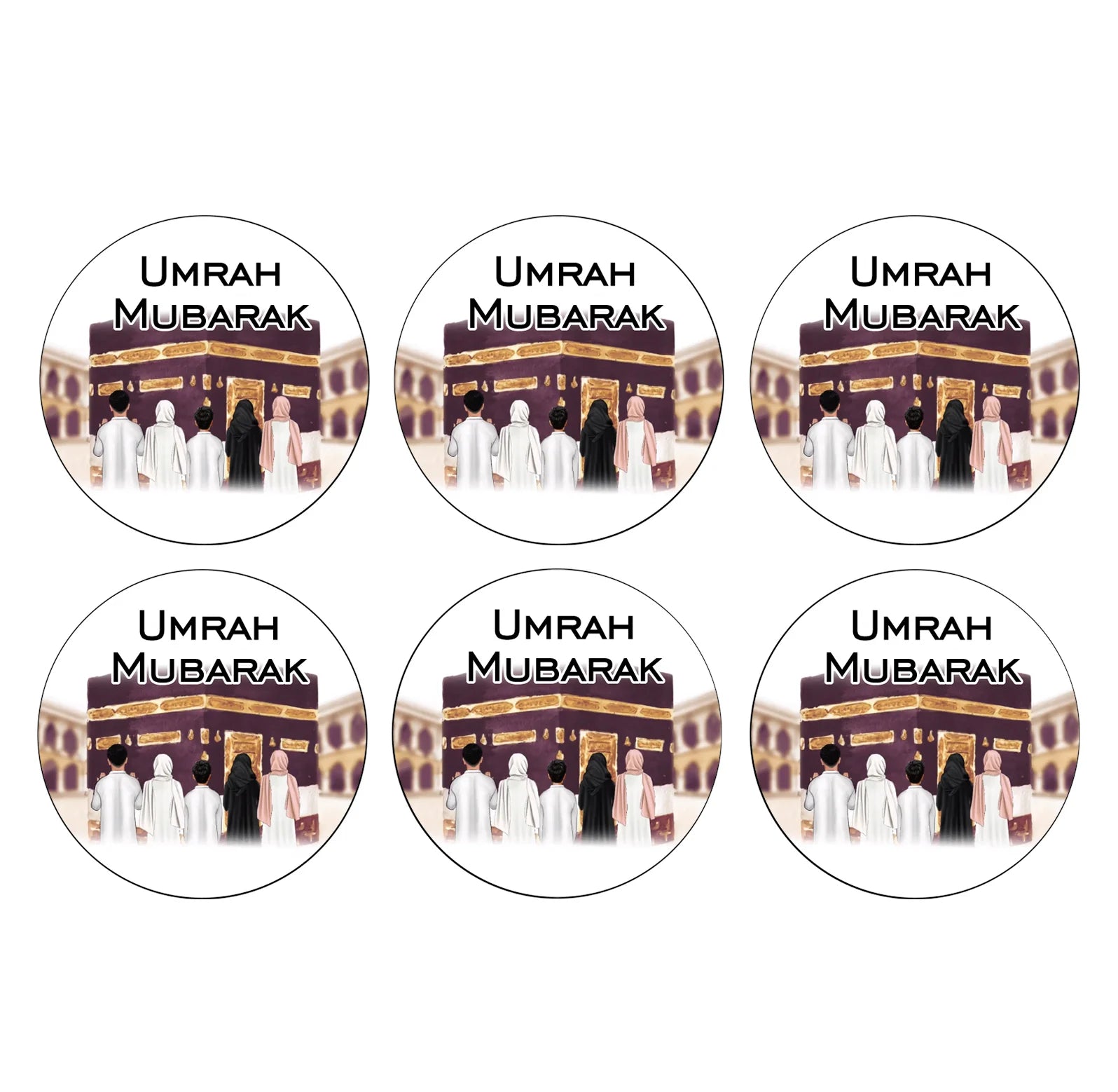 umrah mubarak decorative stickers, Muslin Sheep Holidays Kaaba Bottle Wrapper, hajj mubarak gift decoration supplies