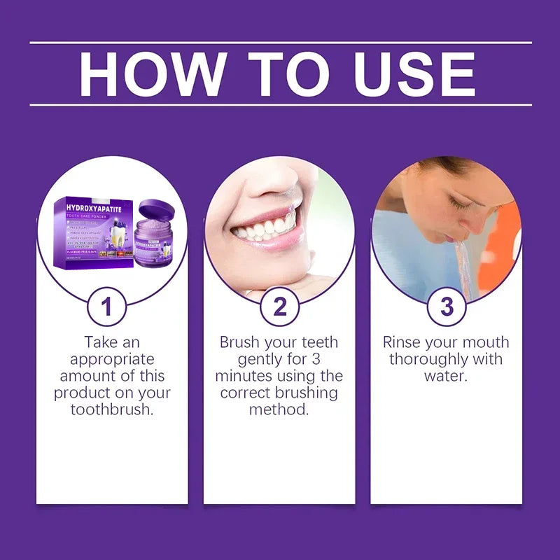 Purple Brightening Powder Enamel-Safe Toothpaste Whitening Powder Strengthen Teeth And Gums Tooth Repair Mineral Powder Gifts