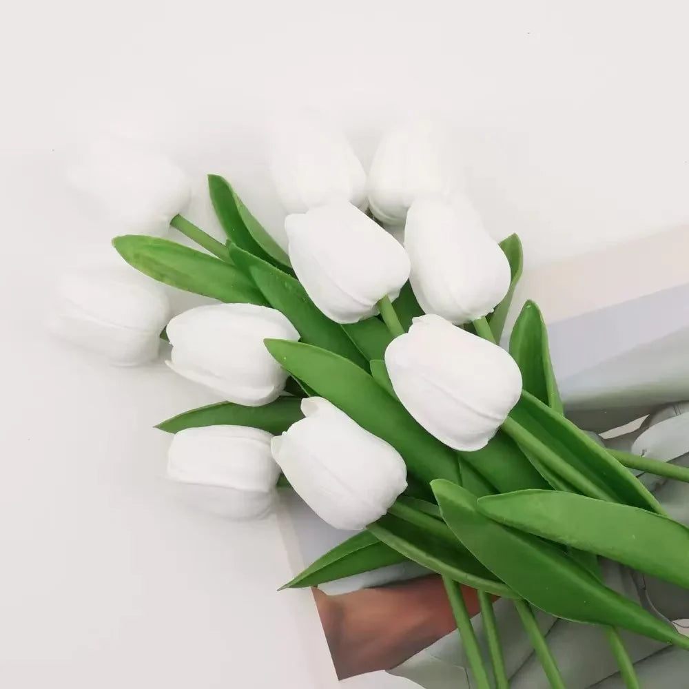 1/5/10/15PCS Tulips Artificial Flowers Real Touch Flowers Tulip Bouquet Decor Fake Tulips Flower for Home Wedding Decorations