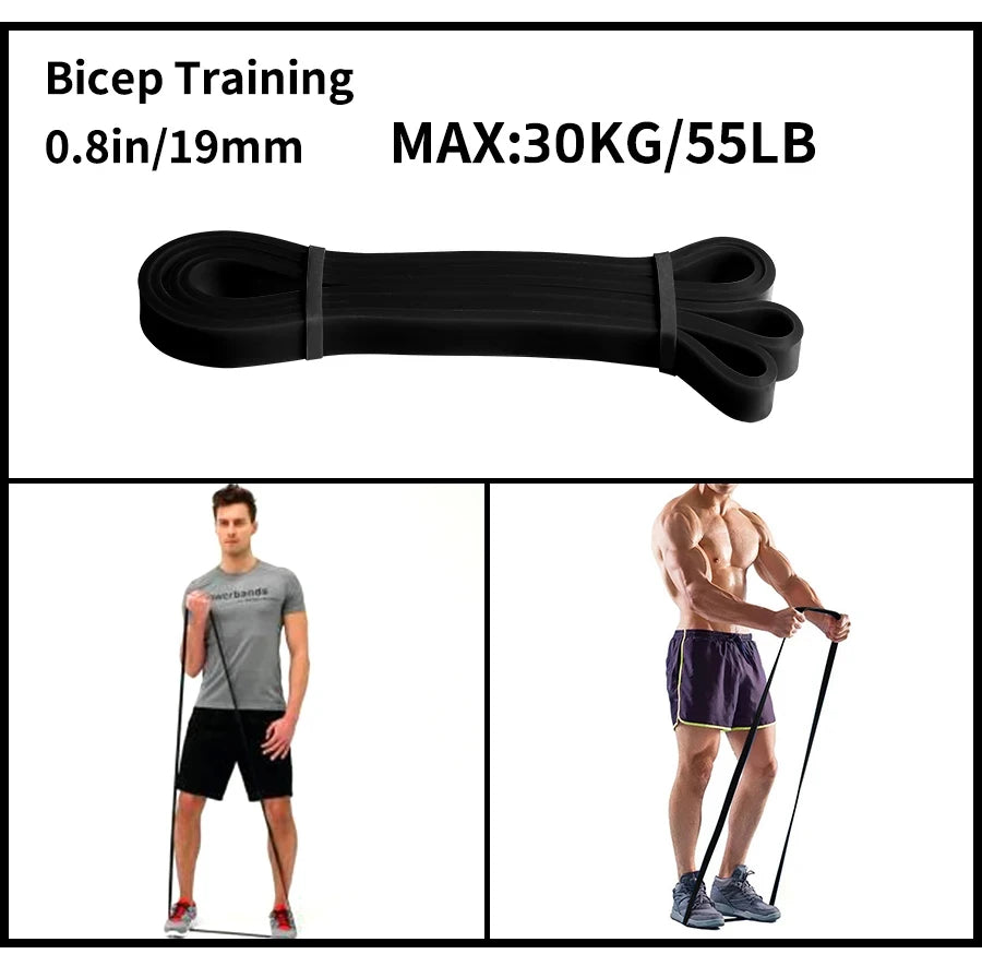 Workout Pilates Latex Resistance Band Sport Fitness Exercise Elastic Band Heavy Duty Strength Pull Up Crossfit Gym Equipments