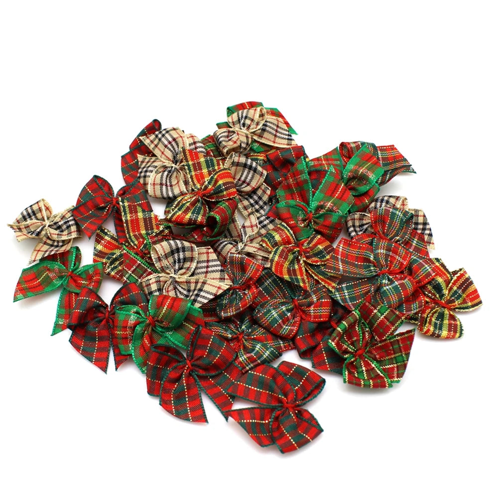 30Pcs Hand Satin Ribbon Bows Craft Supplie Wedding Party Decor Gift Packing Bowknots Sewing Headwear for Crafts DIY Christmas