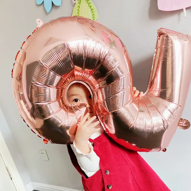 32/40 Inch 0-9  Number Balloons Big Foil Birthday Balloon Helium Child Adult Happy Birthday Wedding Party Decorations Supplies