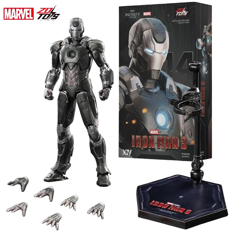 1:10 ZD Toys Iron Man MK25 Striker MK26 Gamma MK36 Peacemaker MK40 MK2 War Machine MK15 Sneaky Action Figure Collections Gift