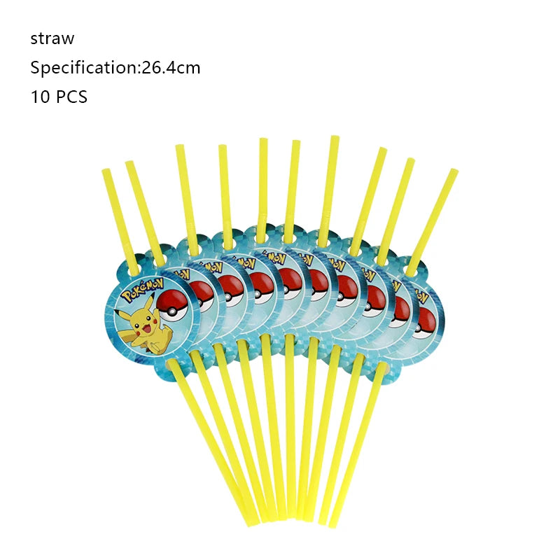 Pokemon Birthday Party Decoration New Pikachu Latex Foil Balloon Kids Disposable Tableware Event Supplies Backdrop Child Gift