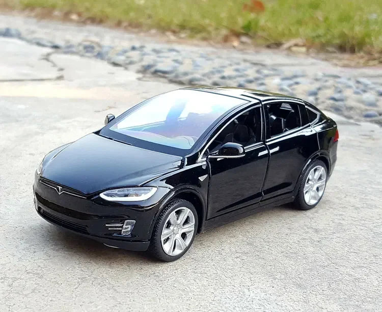 High Simulation 1:32 Tesla MODEL X 90 Alloy Car Model Diecasts Toy Vehicles Toy Cars Boy Toys Pull Back Flashing Sound Kid Gifts