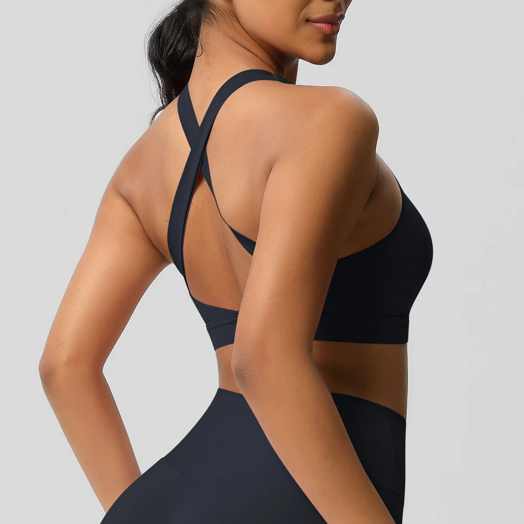 Women Sexy Yoga Vest Sexy Breathable Quick Drying Sport Brassiere Gym Push Up Shockproof High Intensity Pilates Clothes Women